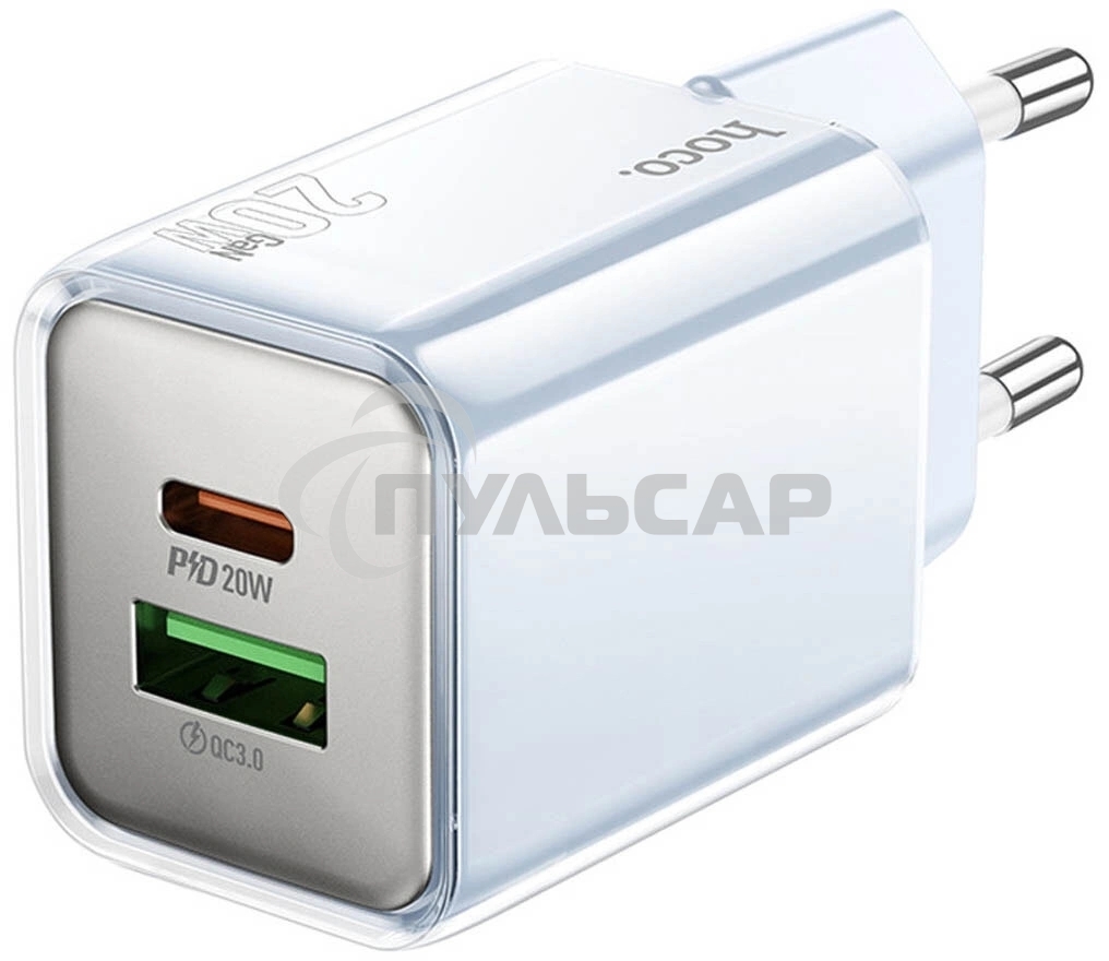 Сетевое зарядное устройство Hoco N46 Glorious 20W 3A (PD) синий