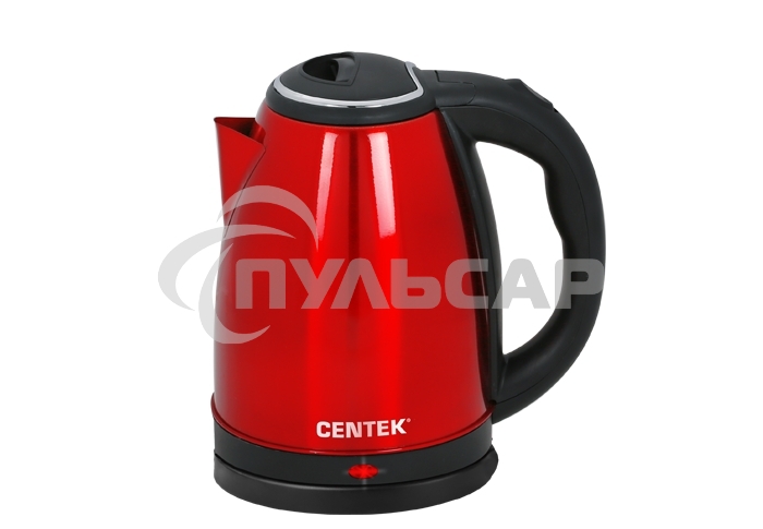 Чайник Centek CT-1068 RED (красный) металл 2л, 2000W, хромированная вставка на крышке
