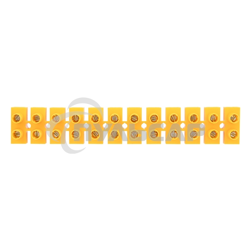 Клеммная винтовая колодка KВ-35 10-35, ток 80 A, полиэтилен желтый Rexant (10 шт./уп.)