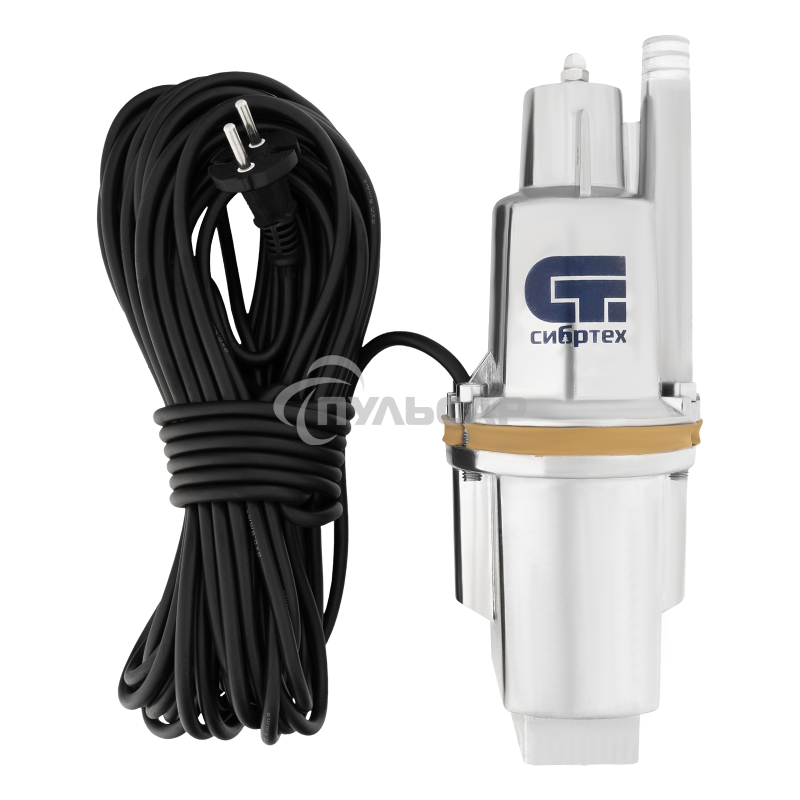Вибрационный насос СИБРТЕХ СВН30015 верхний забор 300 Вт напор 75 м 1200 л/ч кабель 15 м 99302