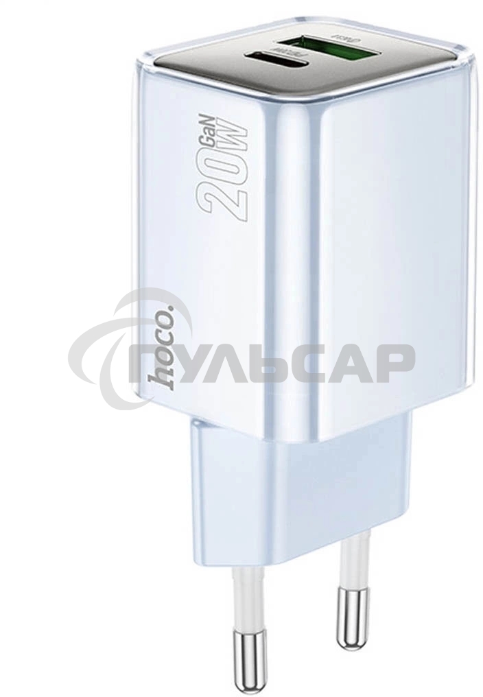 Сетевое зарядное устройство Hoco N46 Glorious 20W 3A (PD) синий