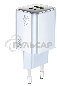 Сетевое зарядное устройство Hoco N46 Glorious 20W 3A (PD) синий