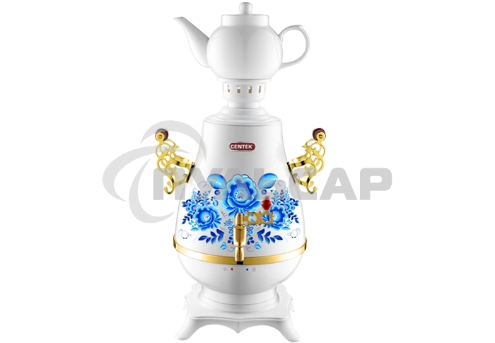Самовар Centek CT-0092 A (белый+рисунок+золото), 4.0л, 2300Вт, поддерж.t + LED индикатор