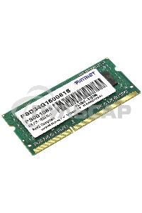 Оперативная память Patriot, DDR3, 4Gb (1x4 Gb), 1600 MHz, CL11, SO-DIMM