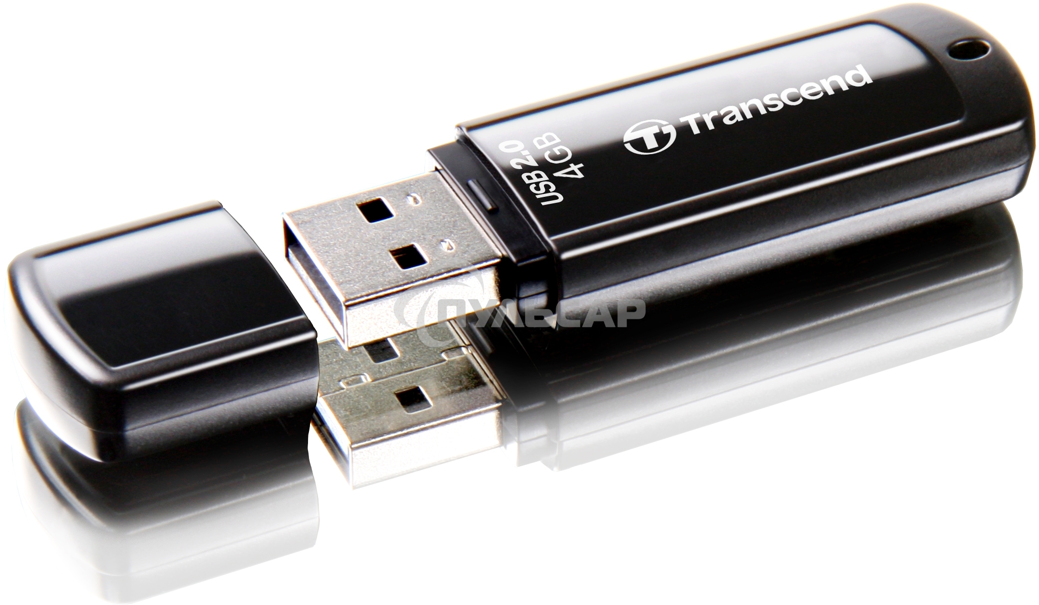 Флешка USB Transcend JetFlash 350 (TS4GJF350), 4 Gb, USB 2.0, R/W 12/5, черный