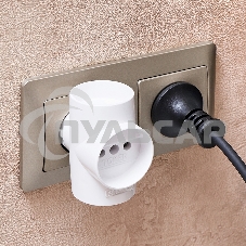 Тройник электрический 10 А без заземления белый Rexant