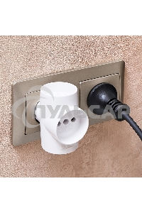 Тройник электрический 10 А без заземления белый Rexant