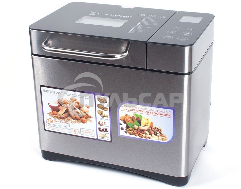 Хлебопечь Endever Skyline MB-53, 710Вт, 19 программ, таймер 15ч, сохранение уст. прогр., авт. термостат, автоподогрев 60 мин