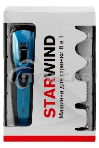 Машинка для стрижки Starwind SHC 4379 синий/черный 3Вт (насадок в компл:8шт)