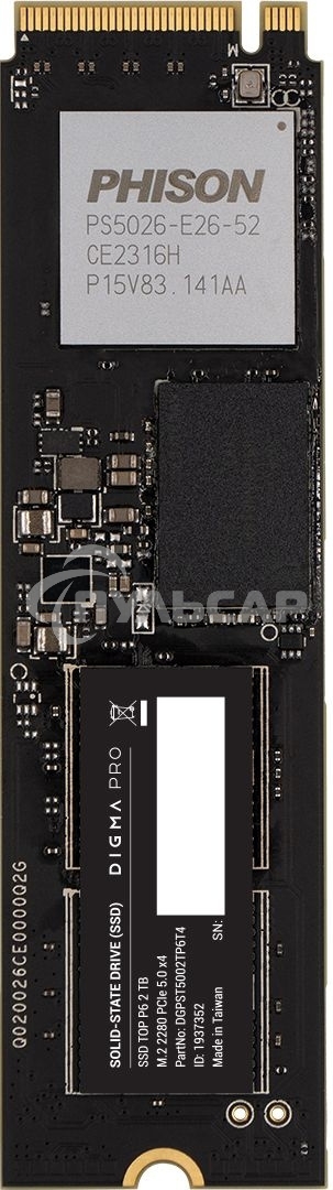 Накопитель SSD Digma PCIe 5.0 x4 2Tb DGPST5002TP6T4 Pro Top P6 M.2 2280