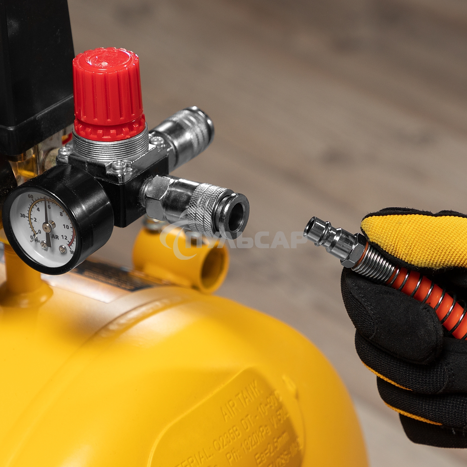 Шланг спиральный воздушный 8х12 мм, 18 бар, с быстросъемными соединениями, 15 м Stels