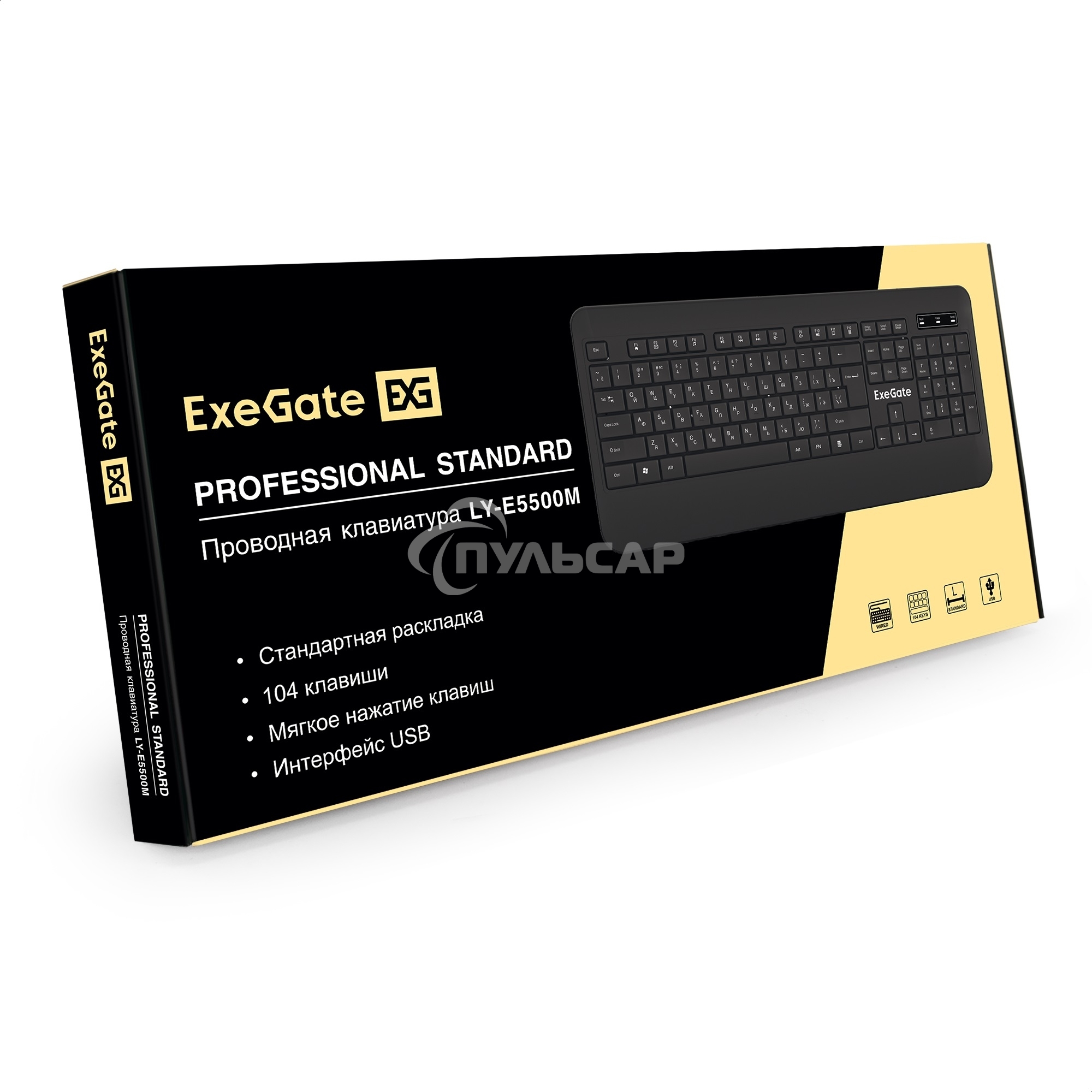 Клавиатура проводная ExeGate Professional Standard LY-E5500M, USB, черный