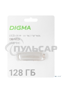 Флешка USB Digma R/W 128 Gb DRIVE3 DGFUM128A30SR USB 3.0 серебристый