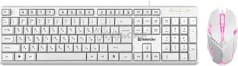 Комплект клавиатура + мышка Defender LINE MOTION C-977 RU белый