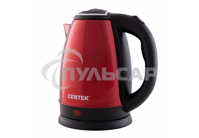 Чайник Centek CT-1068 RED (красный) металл 2л, 2000W, хромированная вставка на крышке