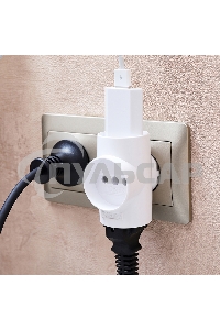 Тройник электрический 10 А без заземления белый Rexant