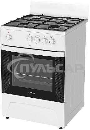 Плита газовая Darina C 1001 W белый/черный, конфорок 4 шт, духовка 50 л, 60 см x 85 см x 60 см