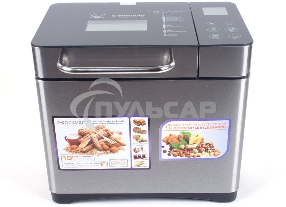 Хлебопечь Endever Skyline MB-53, 710Вт, 19 программ, таймер 15ч, сохранение уст. прогр., авт. термостат, автоподогрев 60 мин