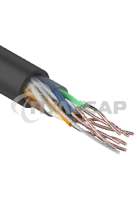 Кабель витая пара Rexant U/UTP, категория 5e, ZH нг(А)-HF, 4PR, 24AWG, внешний, черный, 305 м