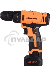 Дрель-шуруповерт Вихрь ДА-24Л-2кУ 72/14/19, Аккумуляторная, 24В, 2 АКБ, Ударная