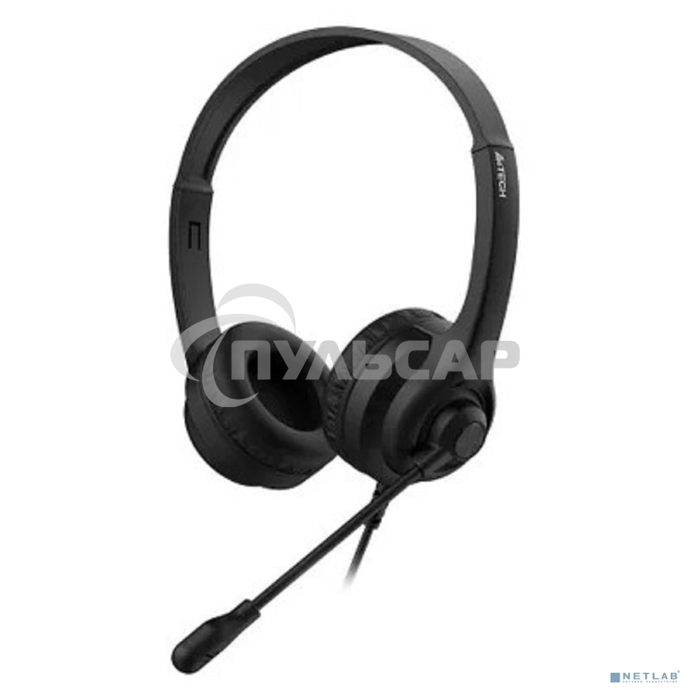 Наушники с микрофоном A4Tech HU-8 черный 2м накладные USB оголовье