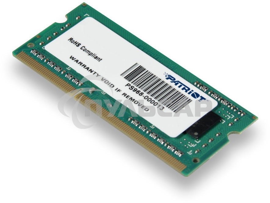 Оперативная память Patriot, DDR3, 4Gb (1x4 Gb), 1600 MHz, CL11, SO-DIMM