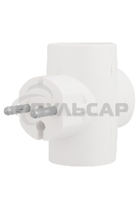 Тройник электрический 10 А без заземления белый Rexant