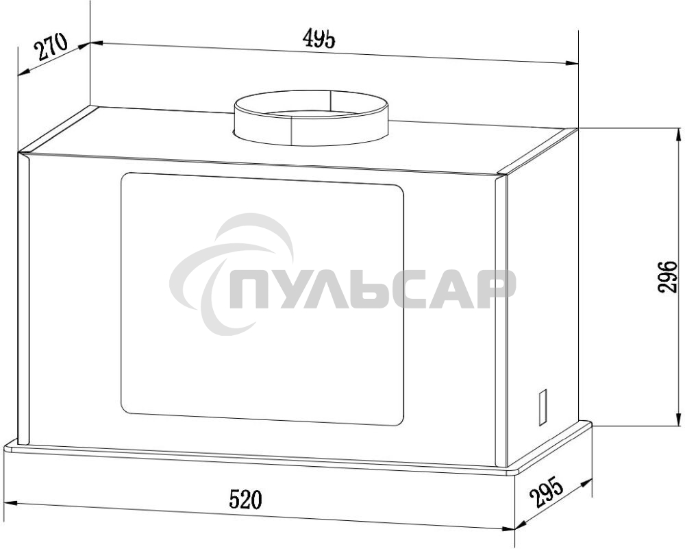 Вытяжка встраиваемая Weissgauff Aura 850 BL черный, 52 см, 850 куб. м/ч, 49 дБ