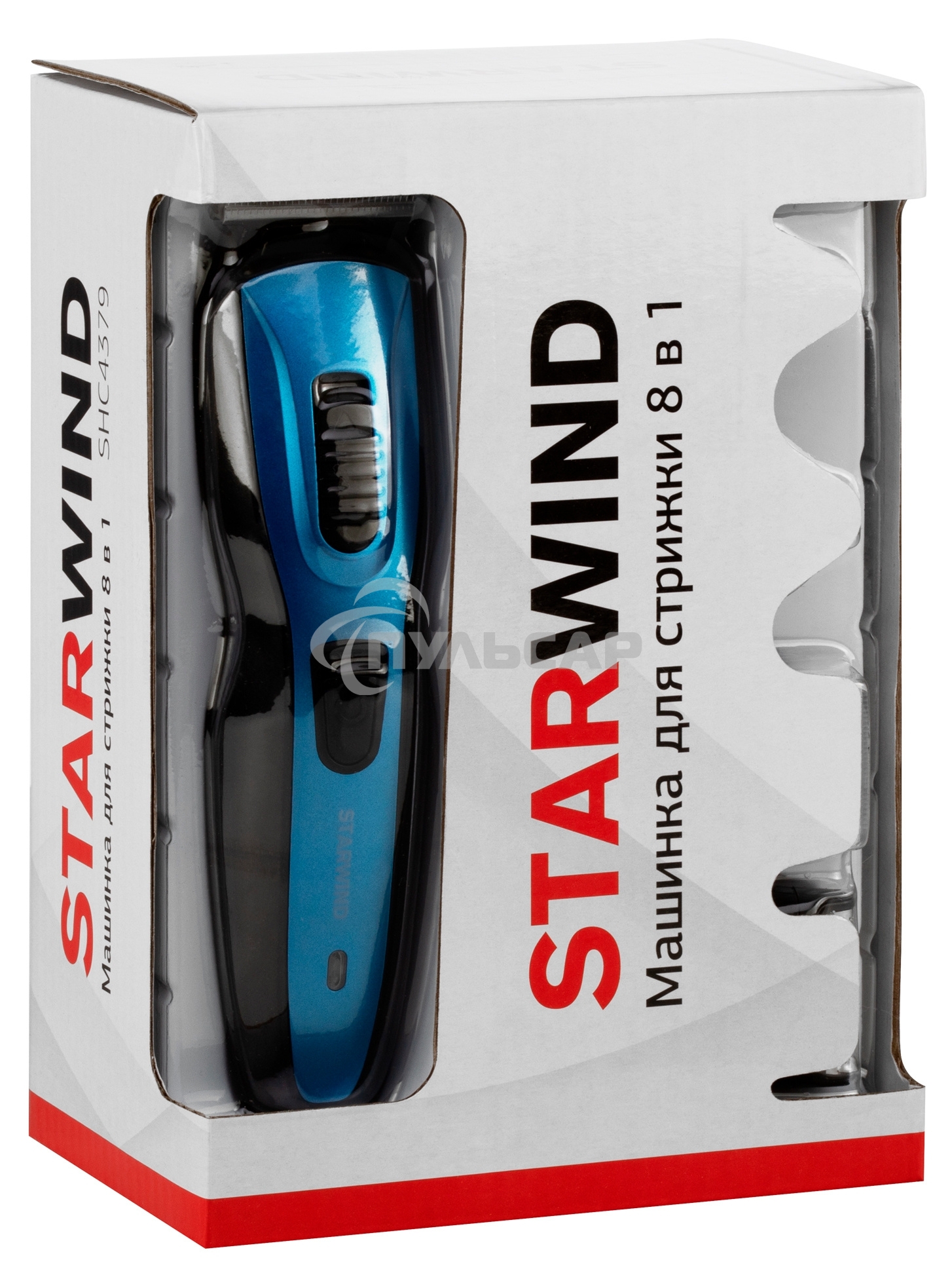 Машинка для стрижки Starwind SHC 4379 синий/черный 3Вт (насадок в компл:8шт)