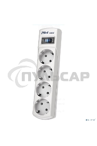 Сетевой фильтр Pilot mini 1.8м (4 розетки) белый (коробка)