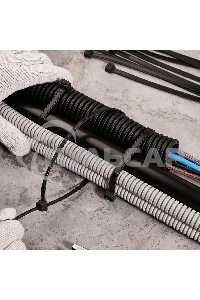 Хомут-стяжкa нейлоновая с тройным замком Rexant 400x7,6 мм, черная, упаковка 100 шт.