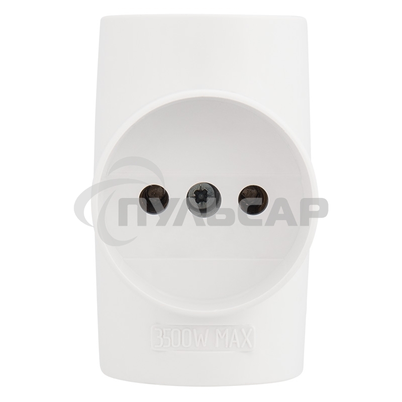 Тройник электрический 10 А без заземления белый Rexant