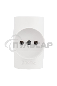 Тройник электрический 10 А без заземления белый Rexant