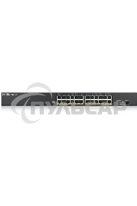Коммутатор Smart L2 PoE+ Zyxel GS1900-24HPv2, rack 19